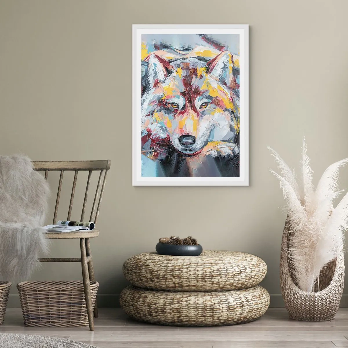 Poster in einem weißen Rahmen - Seelenfrieden unter den Lieben - 50x70 cm