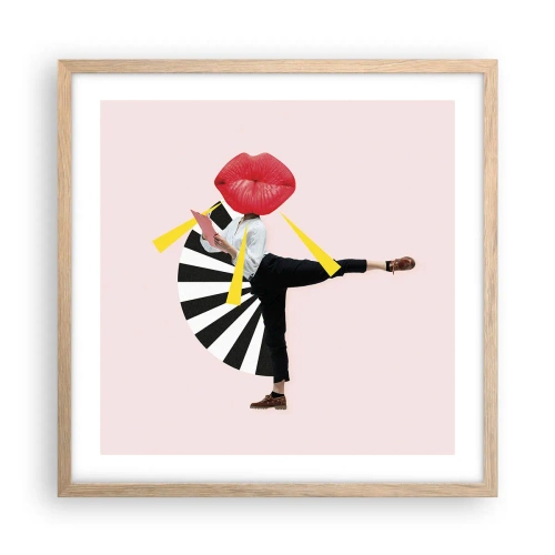 Poster in einem Rahmen aus heller Eiche - Surreale Pop-Art - 50x50 cm