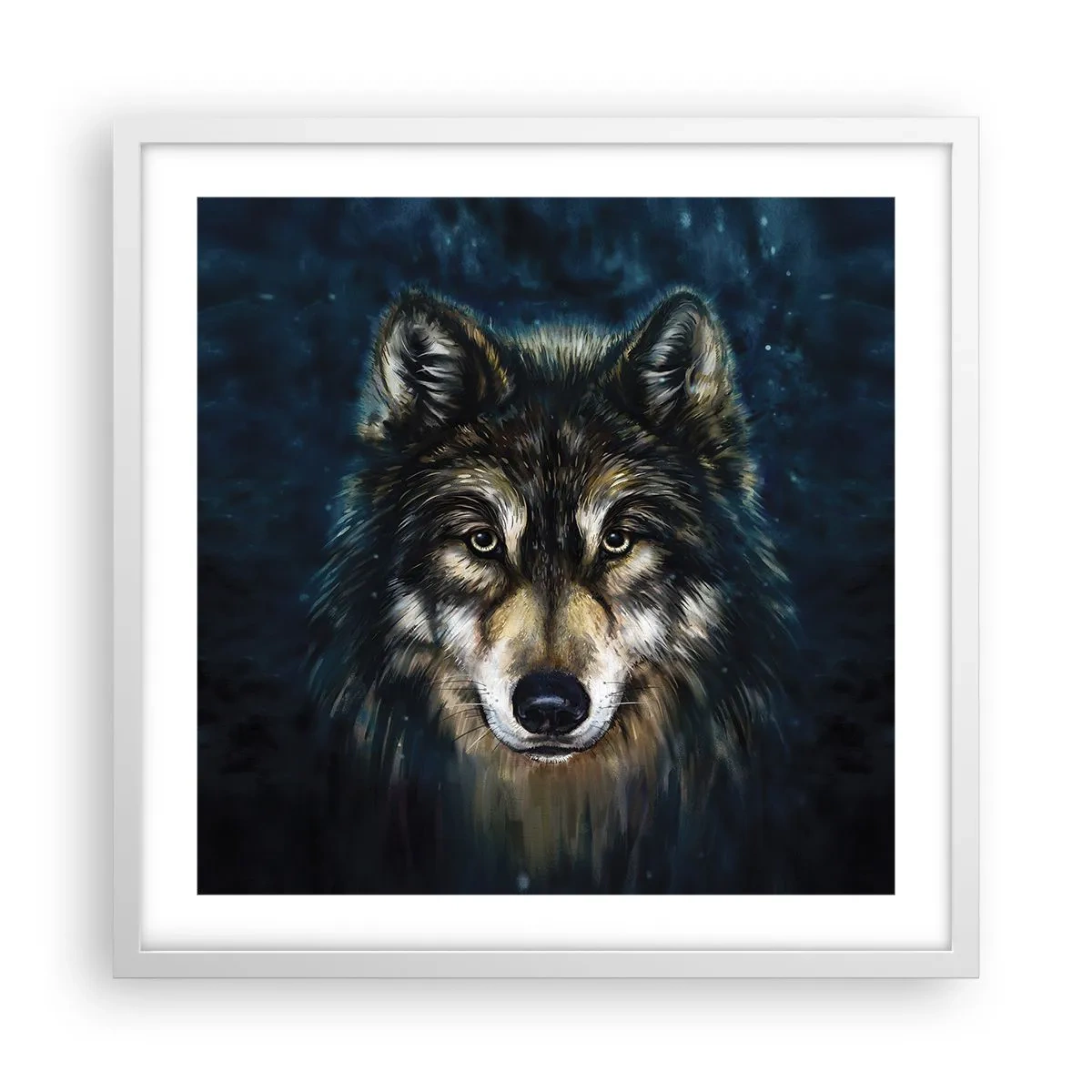 Poster in einem weißen Rahmen - Alpha? Und Omega - 50x50 cm