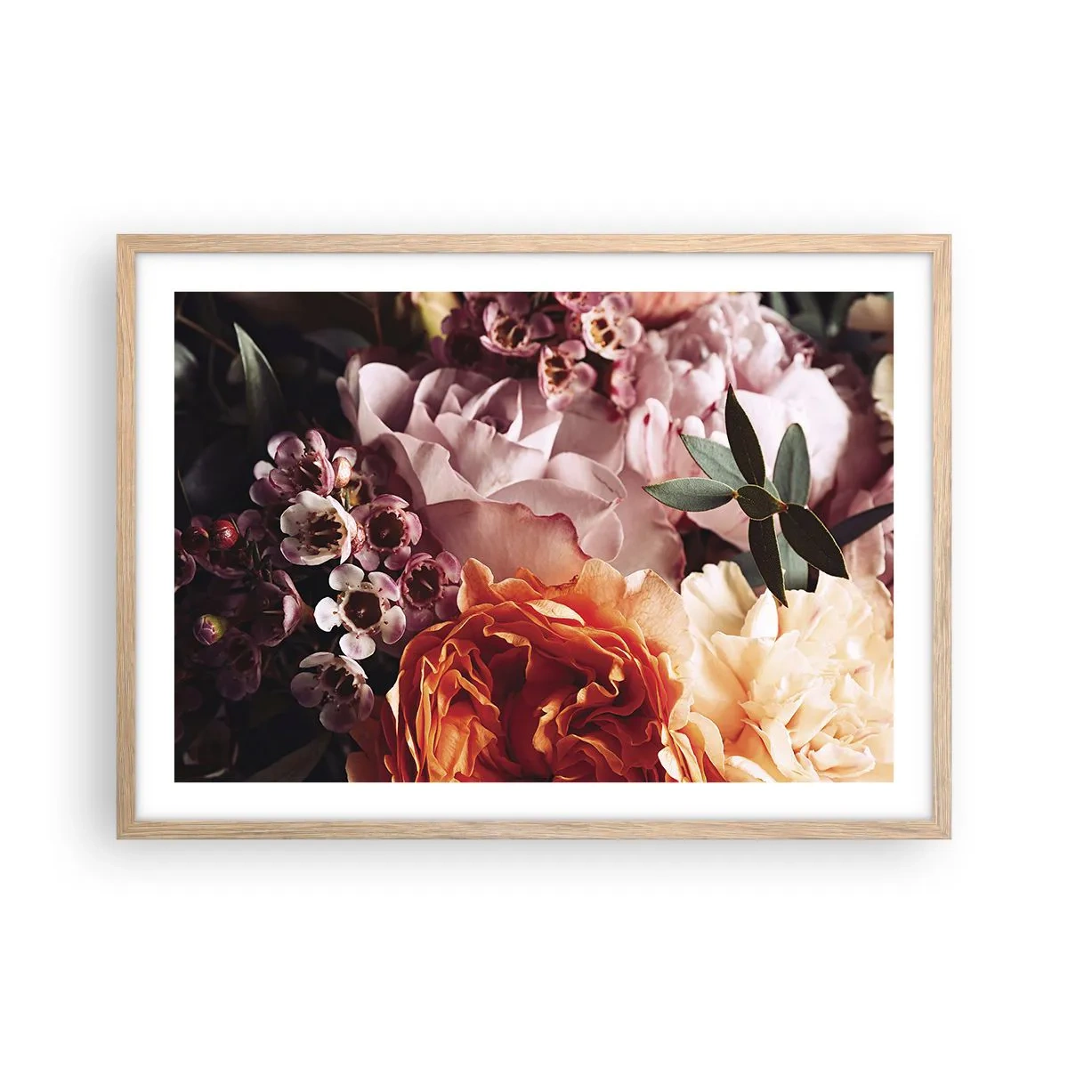Poster in einem Rahmen aus heller Eiche - Eingehüllt in Schönheit - 70x50 cm