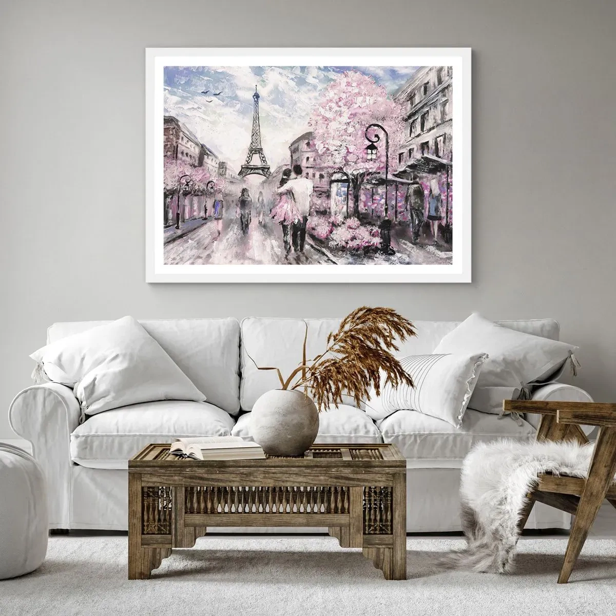 Poster in einem weißen Rahmen - Wie man sich verlieben kann, ist nur in ... - 50x40 cm