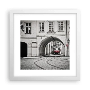 Poster in einem weißen Rahmen - Durch das Stadtlabyrinth - 30x30 cm
