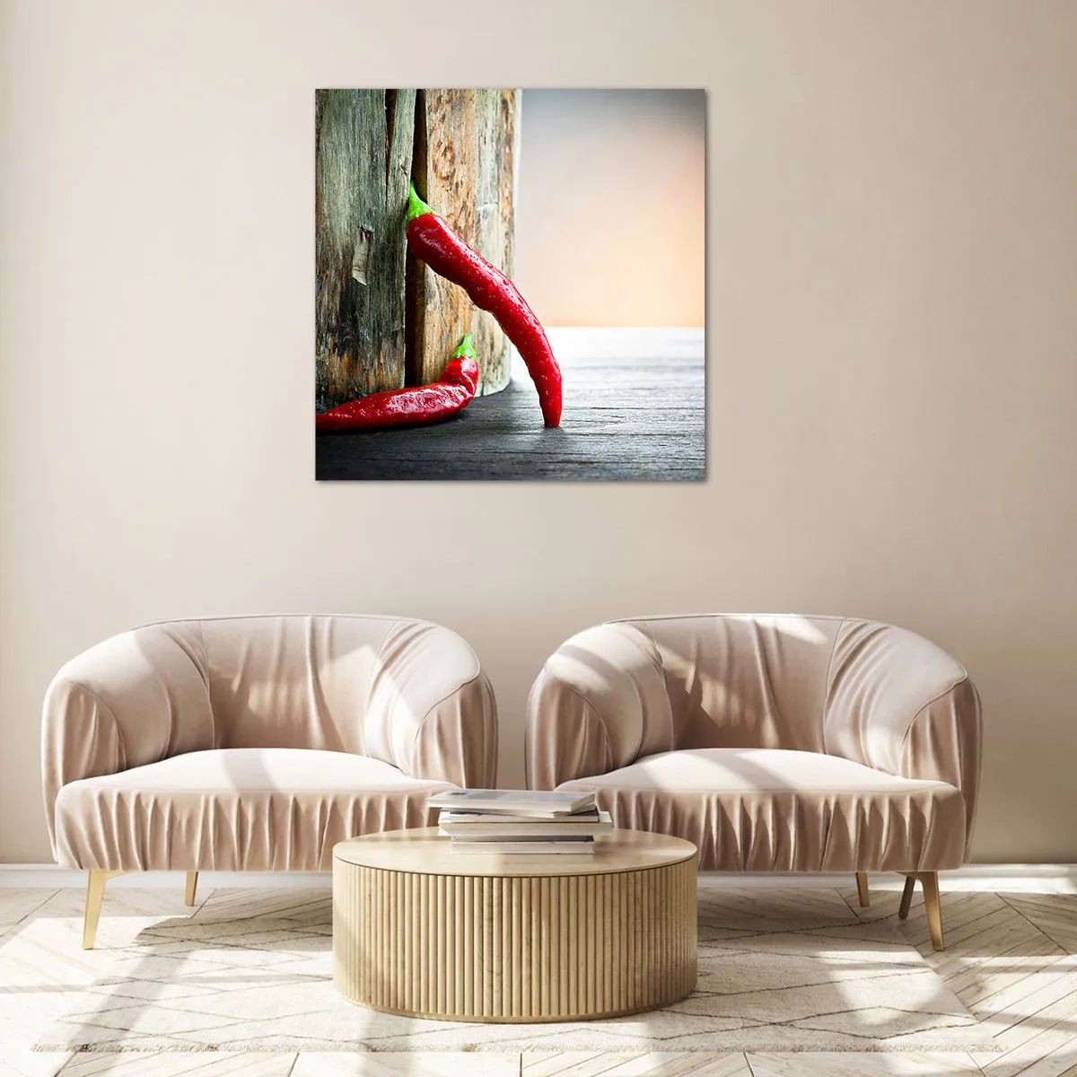 Glasbild - Bild auf glas - Red hot chili peppers - 40x40 cm