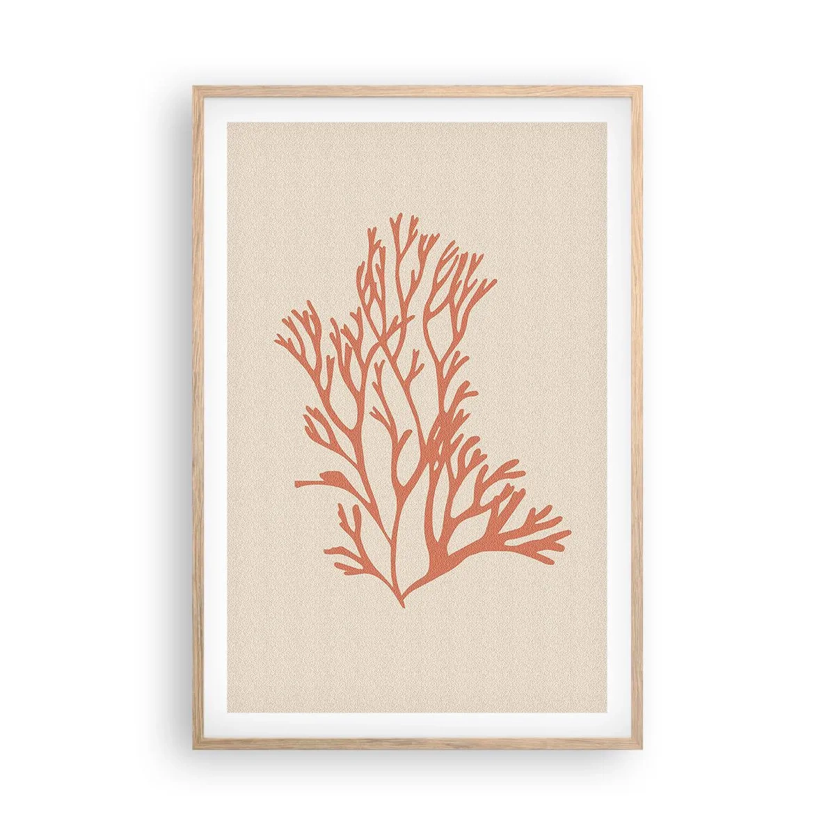 Poster in einem Rahmen aus heller Eiche - Korallenfiligran - 61x91 cm