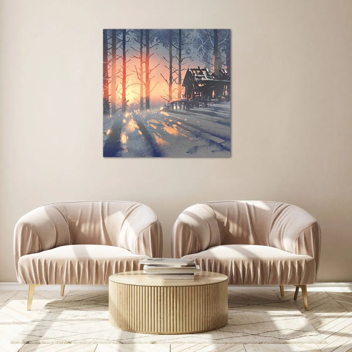 Glasbild - Bild auf glas - Hier sieht nur die Sonne rein - 60x60 cm