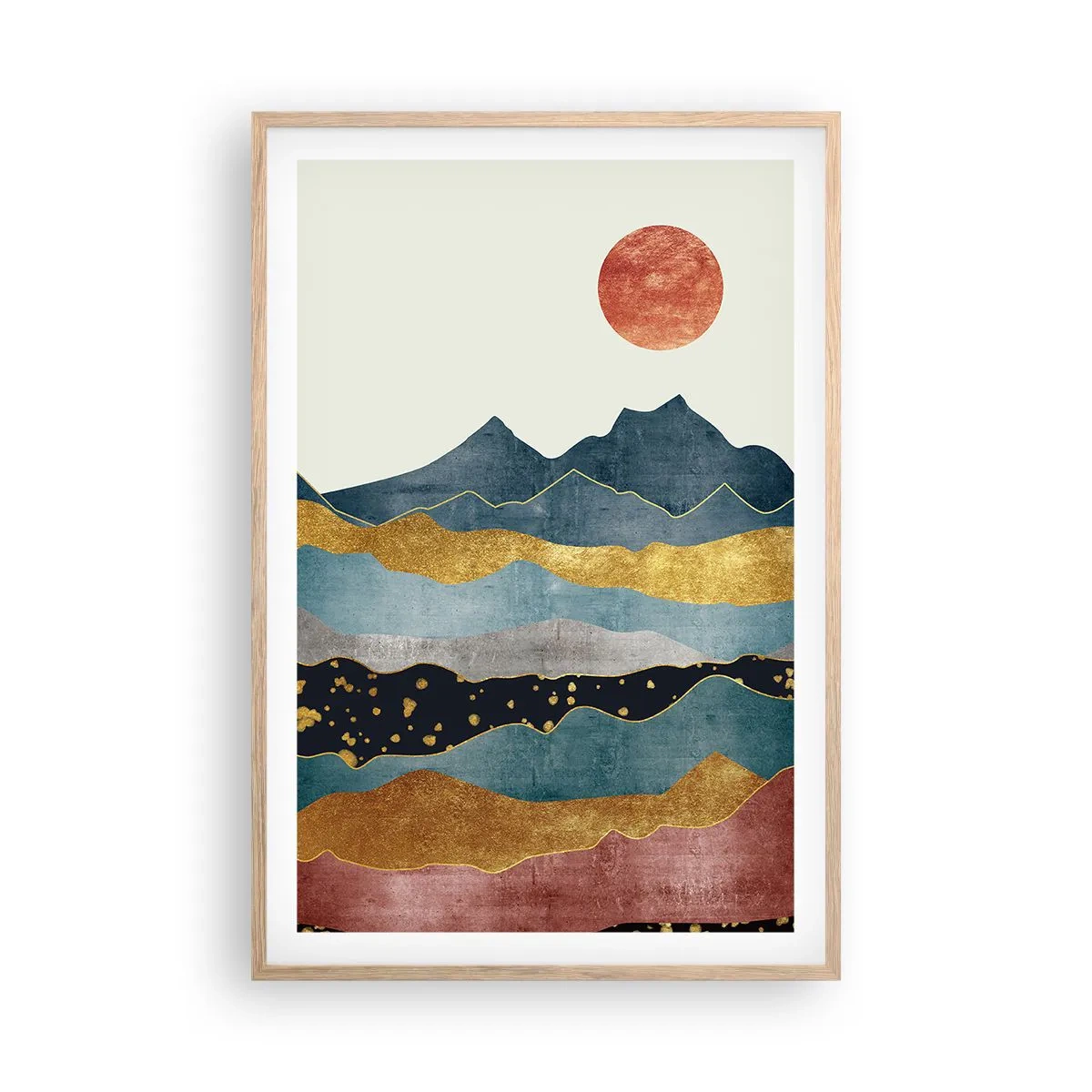 Poster in einem Rahmen aus heller Eiche - Ein Querschnitt durch die Welt - 61x91 cm