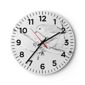 Wanduhr - Glasuhr - Wintermorgen - 30x30 cm