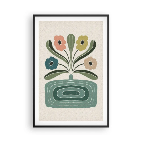 Poster in einem schwarzem Rahmen - Symmetrischer Strauß - 61x91 cm