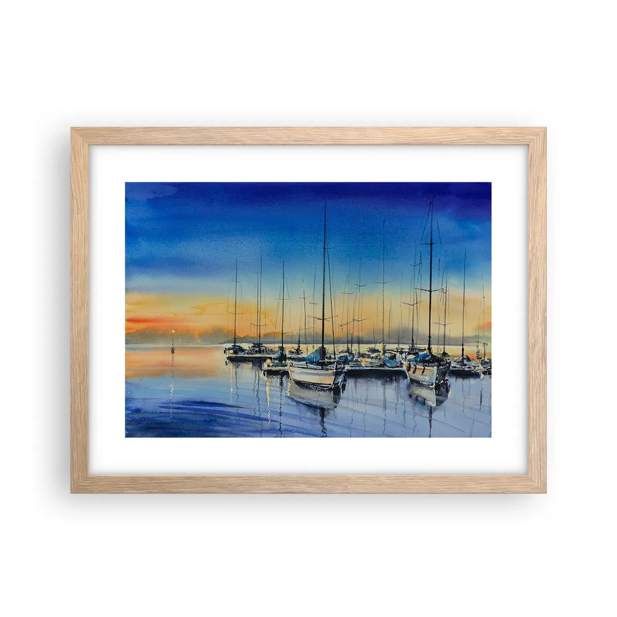 Poster in einem Rahmen aus heller Eiche - Ende eines guten Tages - 40x30 cm