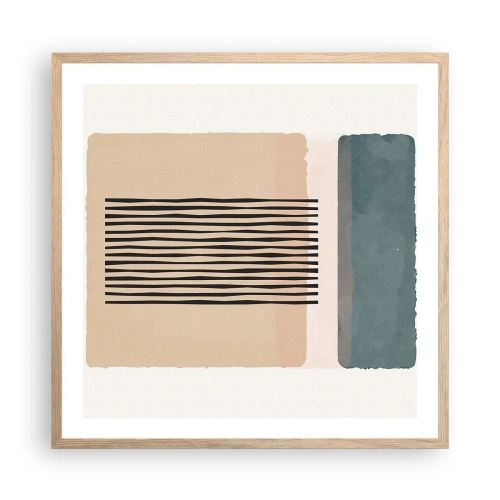 Poster in einem Rahmen aus heller Eiche - Alles ist in Ordnung - 60x60 cm