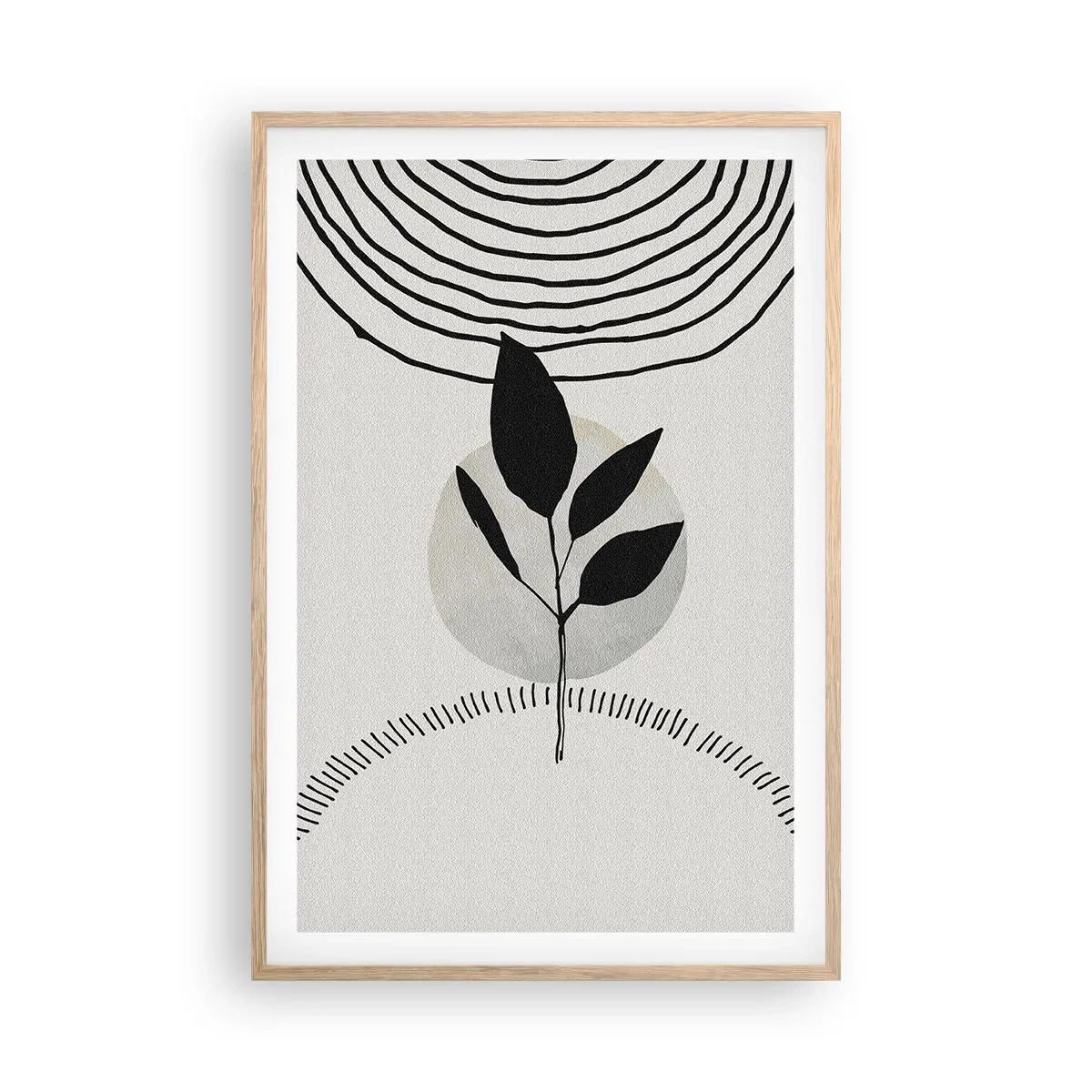 Poster in einem Rahmen aus heller Eiche - Komposition: Naturrituale - 61x91 cm