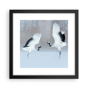 Poster in einem schwarzem Rahmen - Tanz im Nebel - 30x30 cm