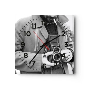 Wanduhr - Glasuhr - Retro-Stil - 30x30 cm