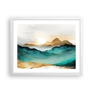 Poster in einem weißen Rahmen - Am Rande der Abstraktion – Landschaft - 50x40 cm