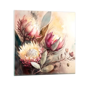 Glasbild - Bild auf glas - Im Profil und en face - 40x40 cm