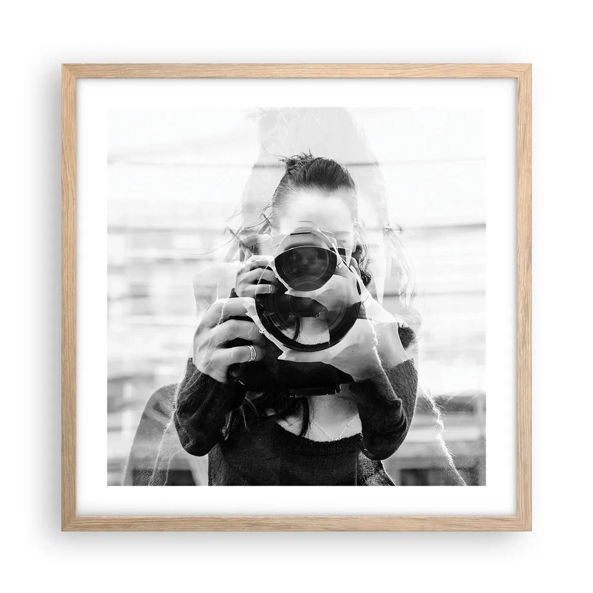 Poster in einem Rahmen aus heller Eiche - Schöpfer und Material - 50x50 cm