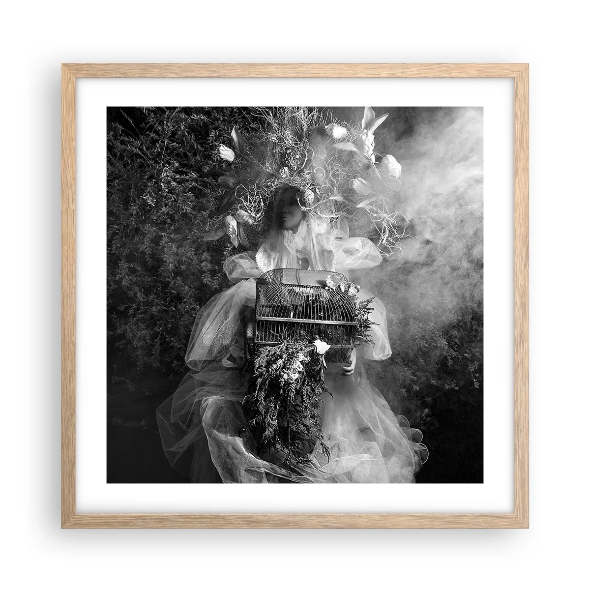 Poster in einem Rahmen aus heller Eiche - Mutter selbst - Natur - 50x50 cm