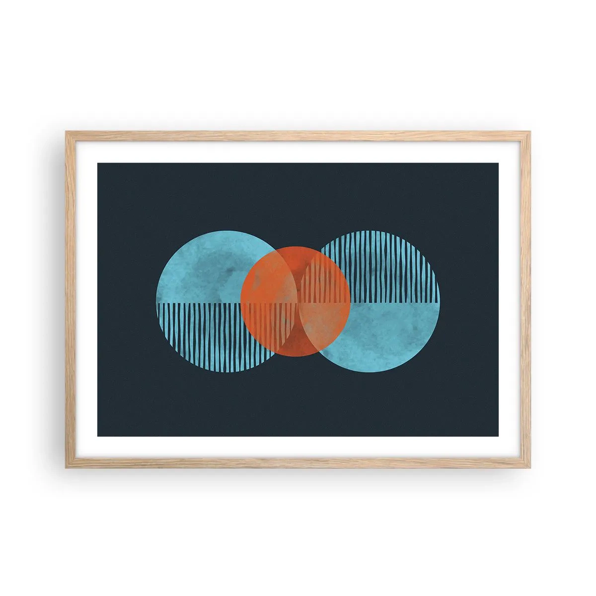 Poster in einem Rahmen aus heller Eiche - Symmetrische Komposition - 70x50 cm