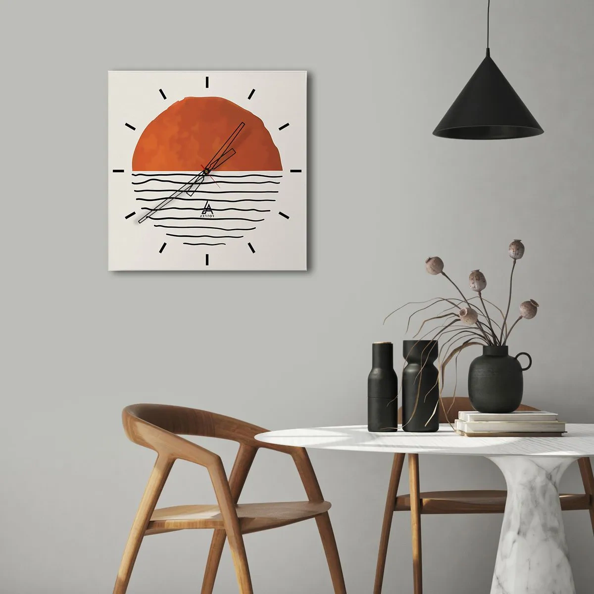 Wanduhr - Glasuhr - Im japanischen Klima - 40x40 cm