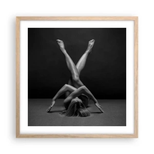 Poster in einem Rahmen aus heller Eiche - Die Geometrie der Nacktheit - 50x50 cm