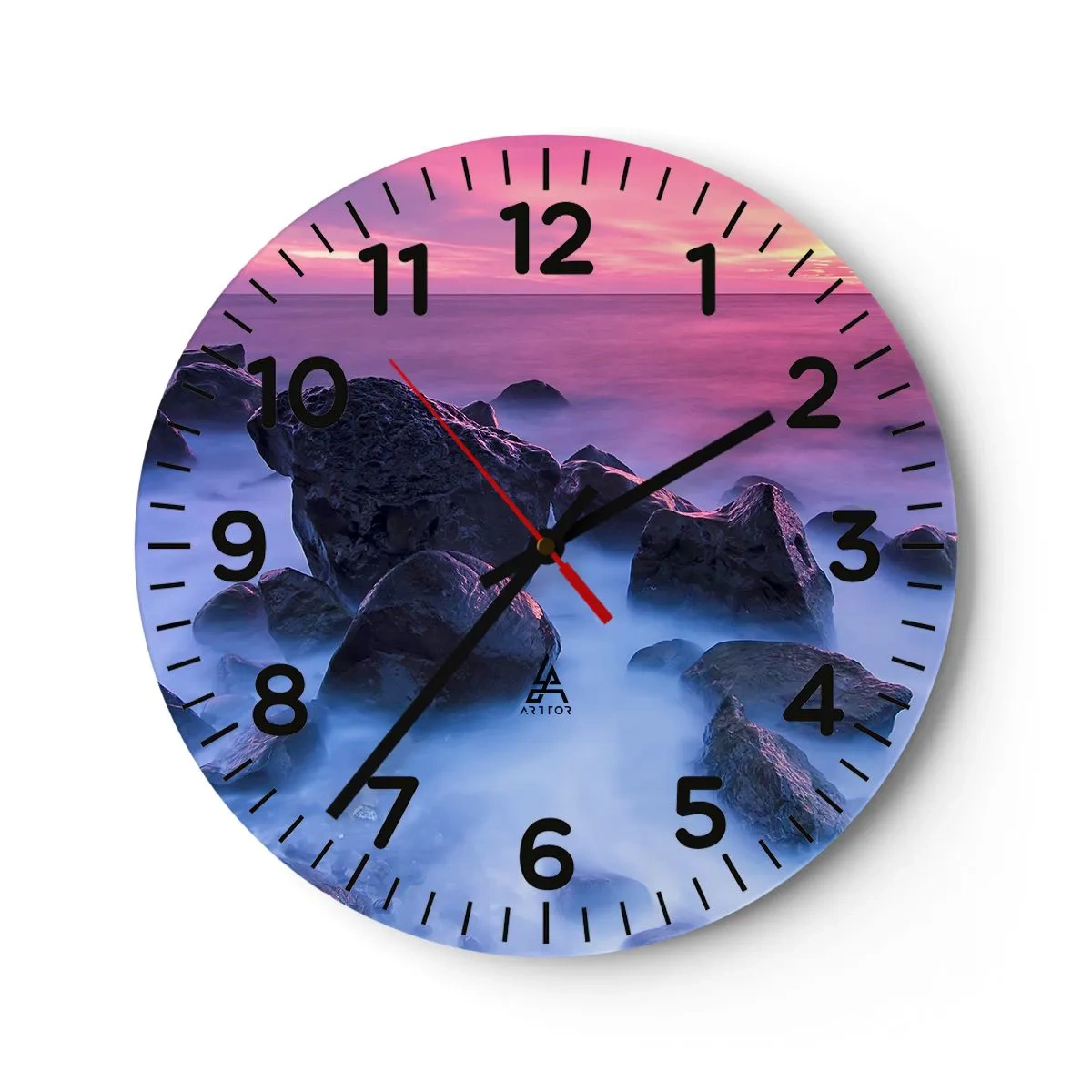 Wanduhr - Glasuhr - Geburt bei Licht und Nebel - 30x30 cm