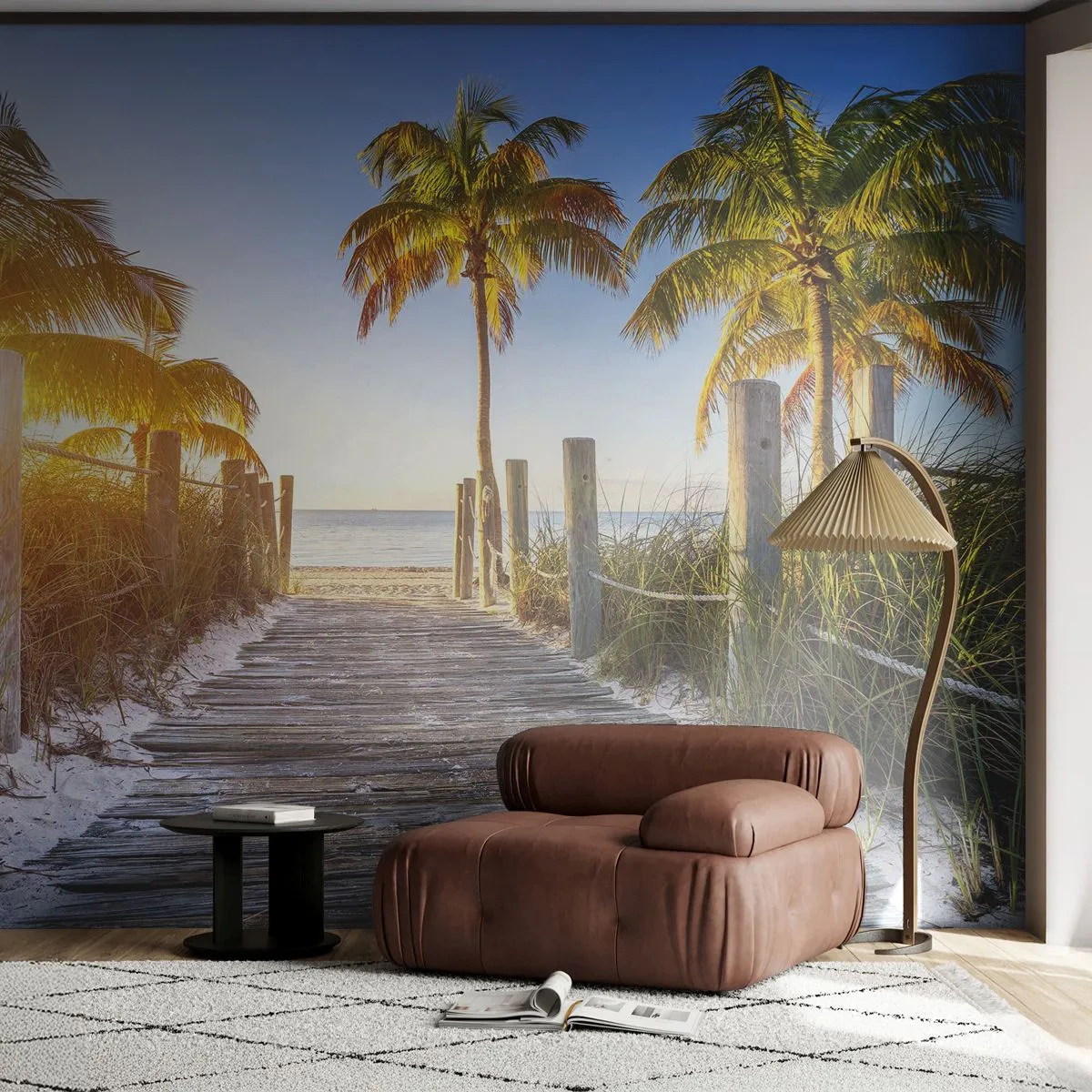 Fototapete Standard Eco - Direkt ins Paradies - Landschaft, Kokusnuss-Palme, Strand - 200x140 cm