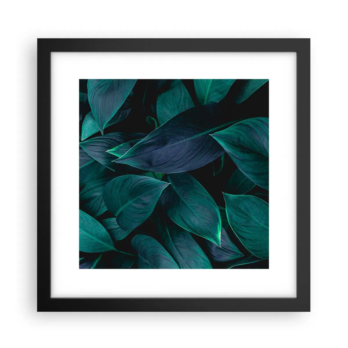 Poster in einem schwarzem Rahmen - Grün in sich selbst - 30x30 cm