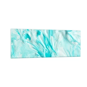 Glasbild - Bild auf glas - Ein abstraktes Motiv in Pastelltönen von Blau und Weiß. - 140x50cm - Für immer zusammen - Moderne Wanddekoration für Wohnzimmer und Schlafzimmer ARTTOR