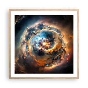 Poster in einem Rahmen aus heller Eiche - Anfang - 60x60 cm