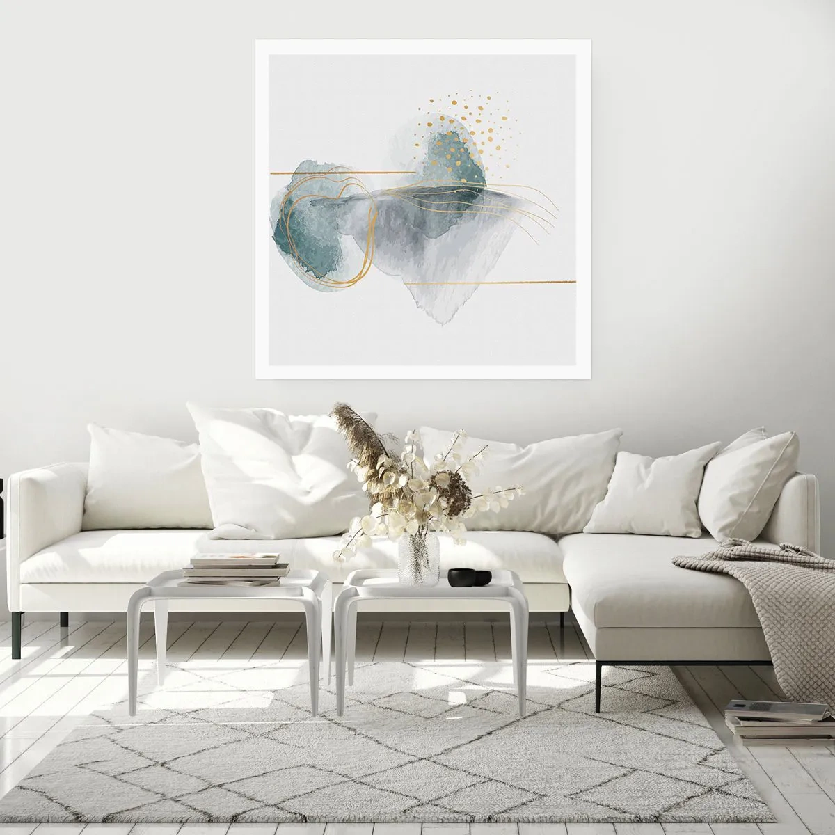 Poster - Über das Verhältnis von Grau und Gold - 30x30 cm