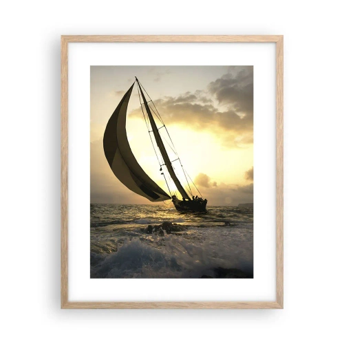 Poster in einem Rahmen aus heller Eiche - Mit dem Wind und gegen den Wind - 40x50 cm
