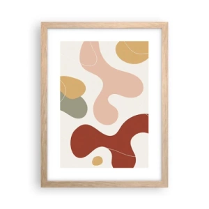 Poster in einem Rahmen aus heller Eiche - Kringel oder Schnörkel? - 30x40 cm