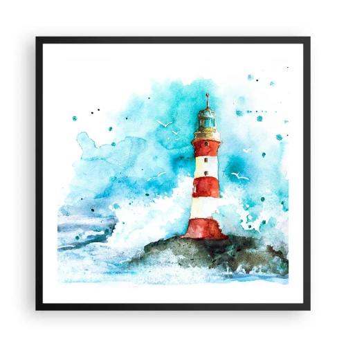 Poster in einem schwarzem Rahmen - Einheit der Elemente - 60x60 cm