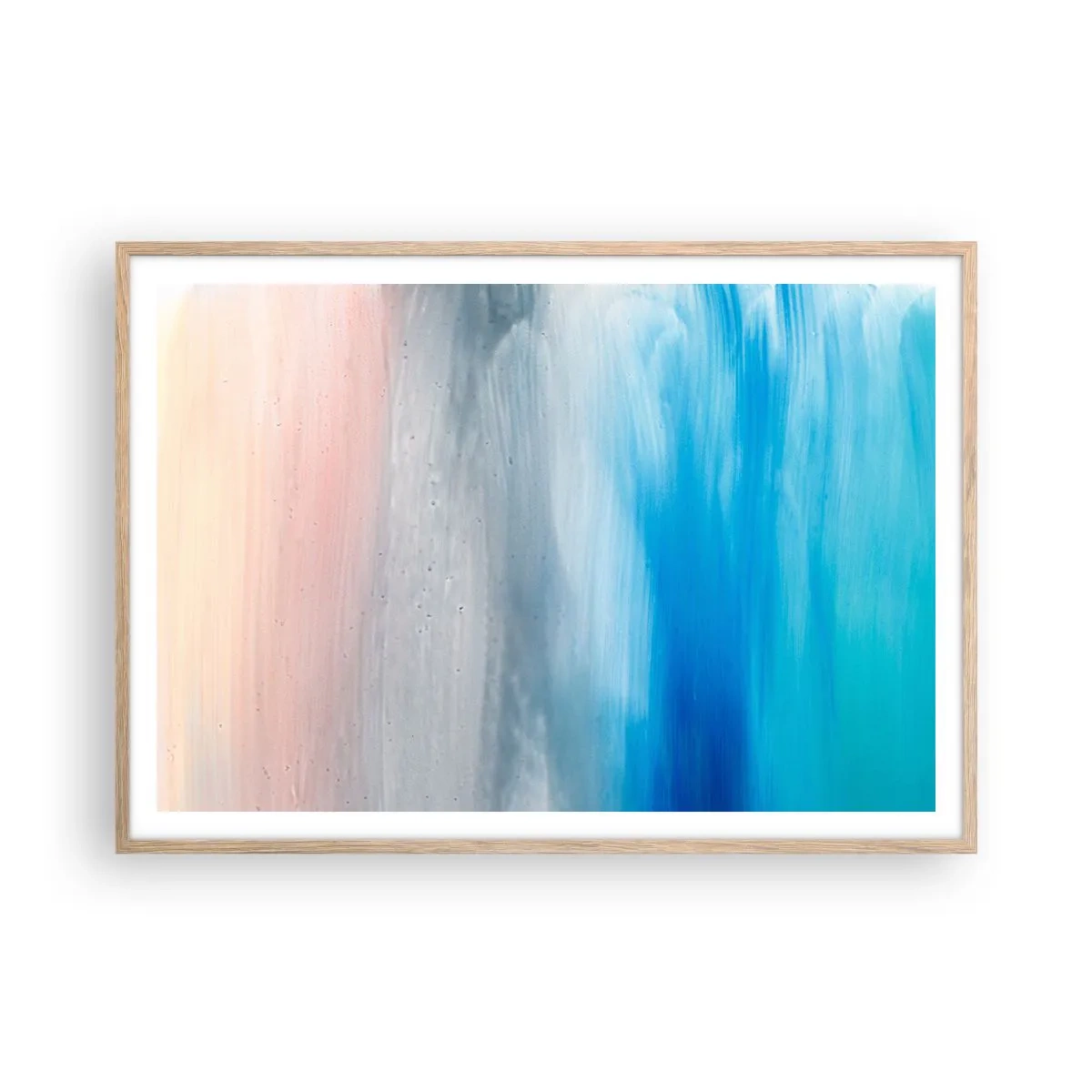 Poster in einem Rahmen aus heller Eiche - Elemente: Luft - 100x70 cm