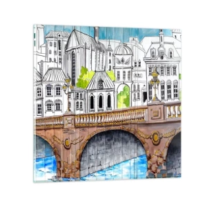 Glasbild - Bild auf glas - Die Stadt ist gemalt - 30x30 cm