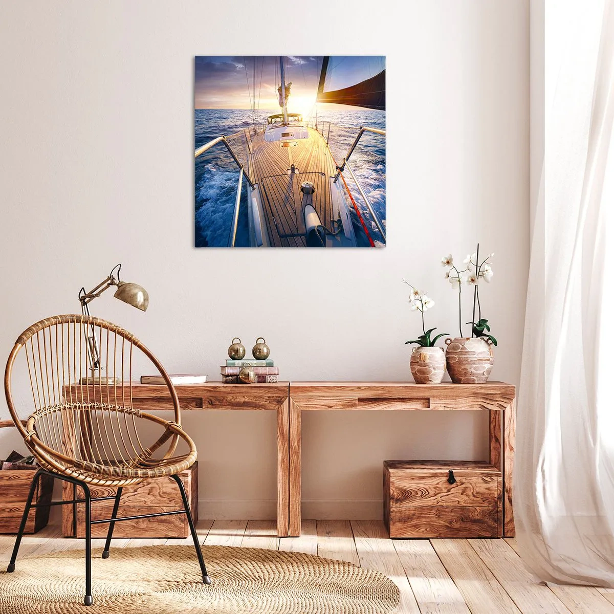 Bild auf Leinwand - Leinwandbild - Laufen unter den Wellen - 30x30 cm