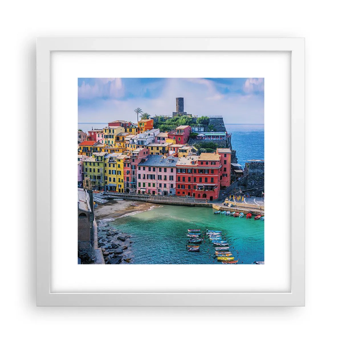 Poster in einem weißen Rahmen - Mediterrane Zauberstadt - 30x30 cm