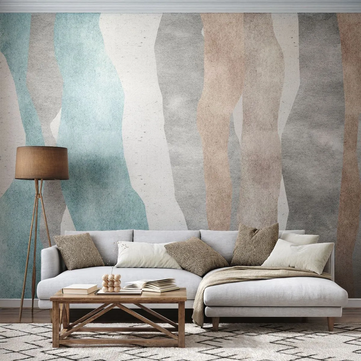 Selbstklebende Fototapete Deluxe Sticker - Studie über Nähe - Pastell, Minimalistisch, Linien - 200x140 cm