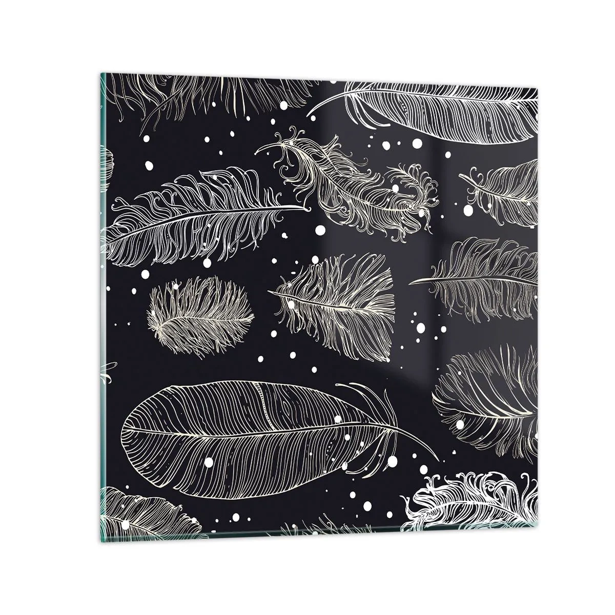 Glasbild - Bild auf glas - Gefiederte Spitze - 60x60 cm