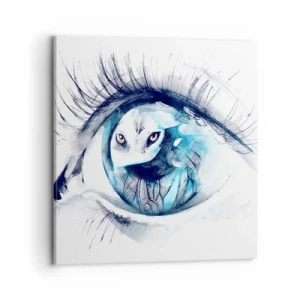 Bild auf Leinwand - Leinwandbild - Auge in Auge mit Wildheit - 70x70 cm