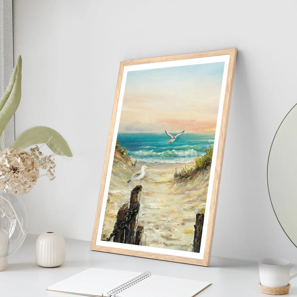 Poster in einem Rahmen aus heller Eiche - Windlose Abgeschiedenheit - 30x40 cm