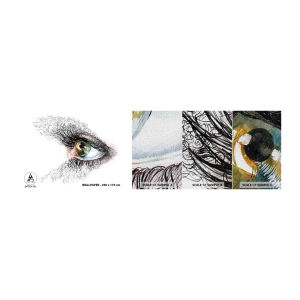 Fototapeten Muster Premium Canvas - Schau direkt in die Seele - Abstraktion, Grafik, Auge - 100x30 cm