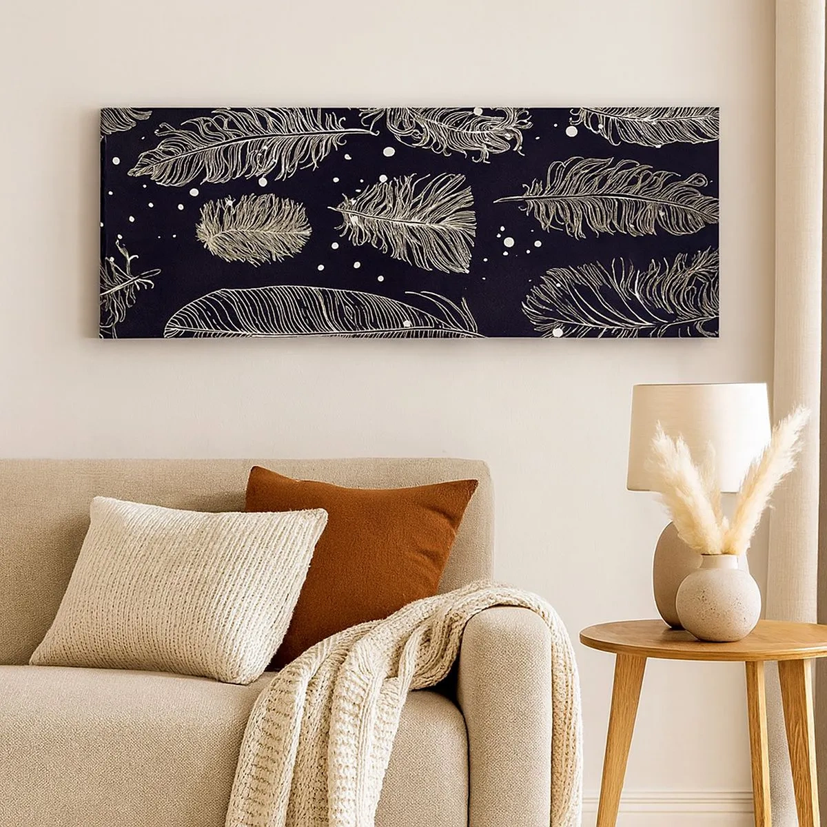 Bild auf Leinwand - Leinwandbild - Gefiederte Spitze - 100x40 cm