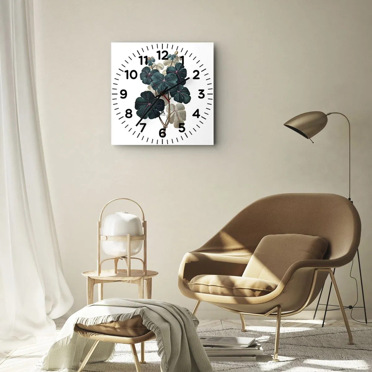 Wanduhr - Glasuhr - Aus dem alten Herbarium - 30x30 cm