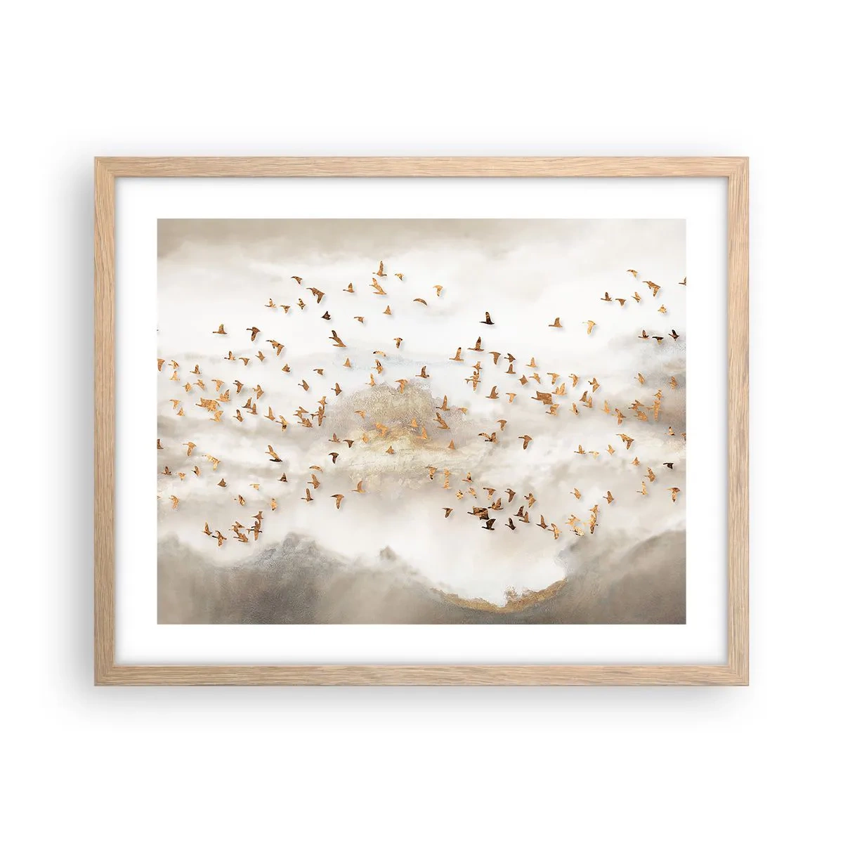 Poster in einem Rahmen aus heller Eiche - Es ist schon die Zeit… - 50x40 cm