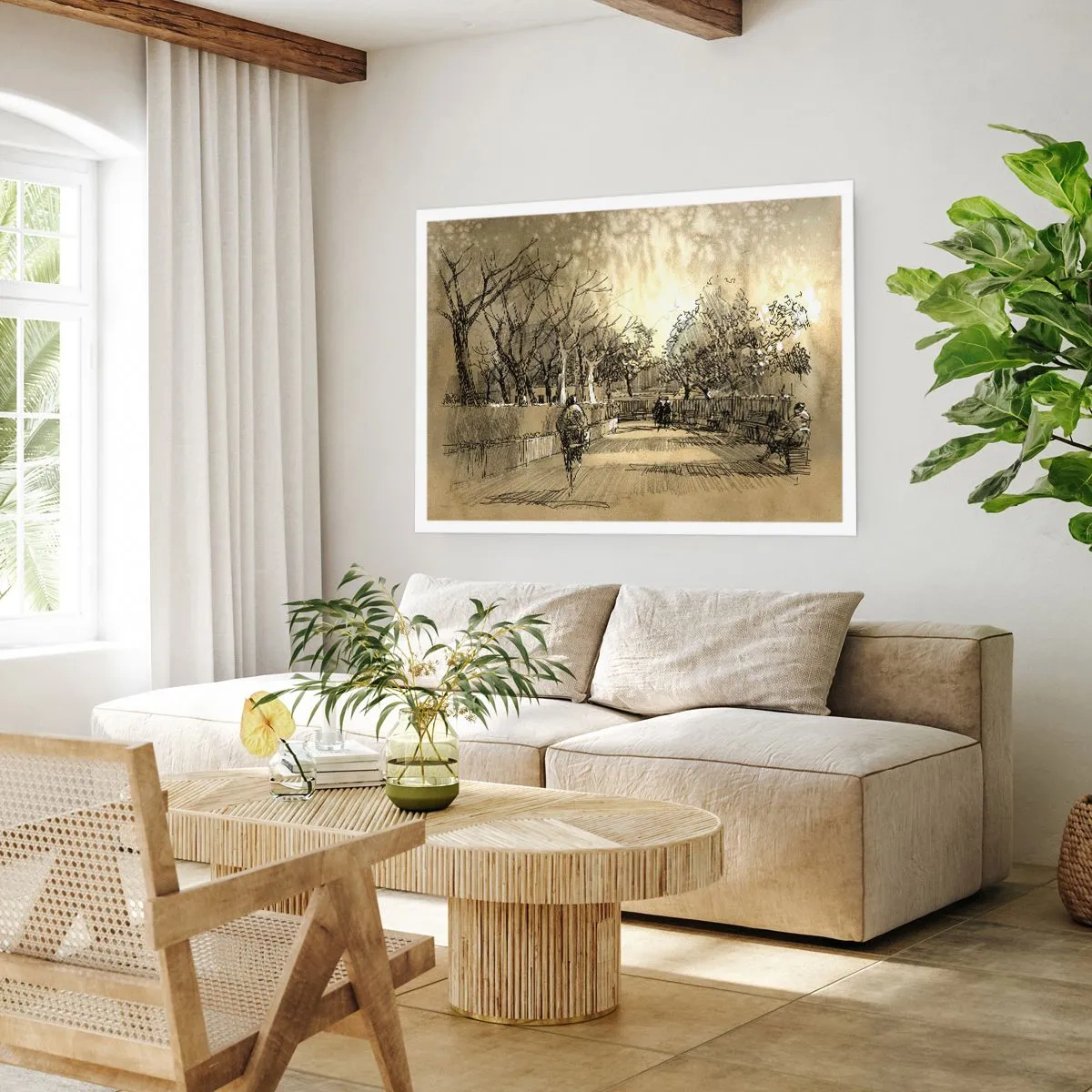 Poster - Ein Moment mit einer Feder angehalten - 70x50 cm