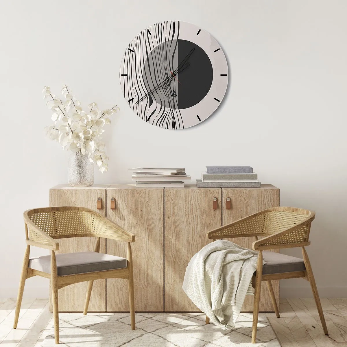 Wanduhr - Glasuhr - Halbe Komposition - 30x30 cm