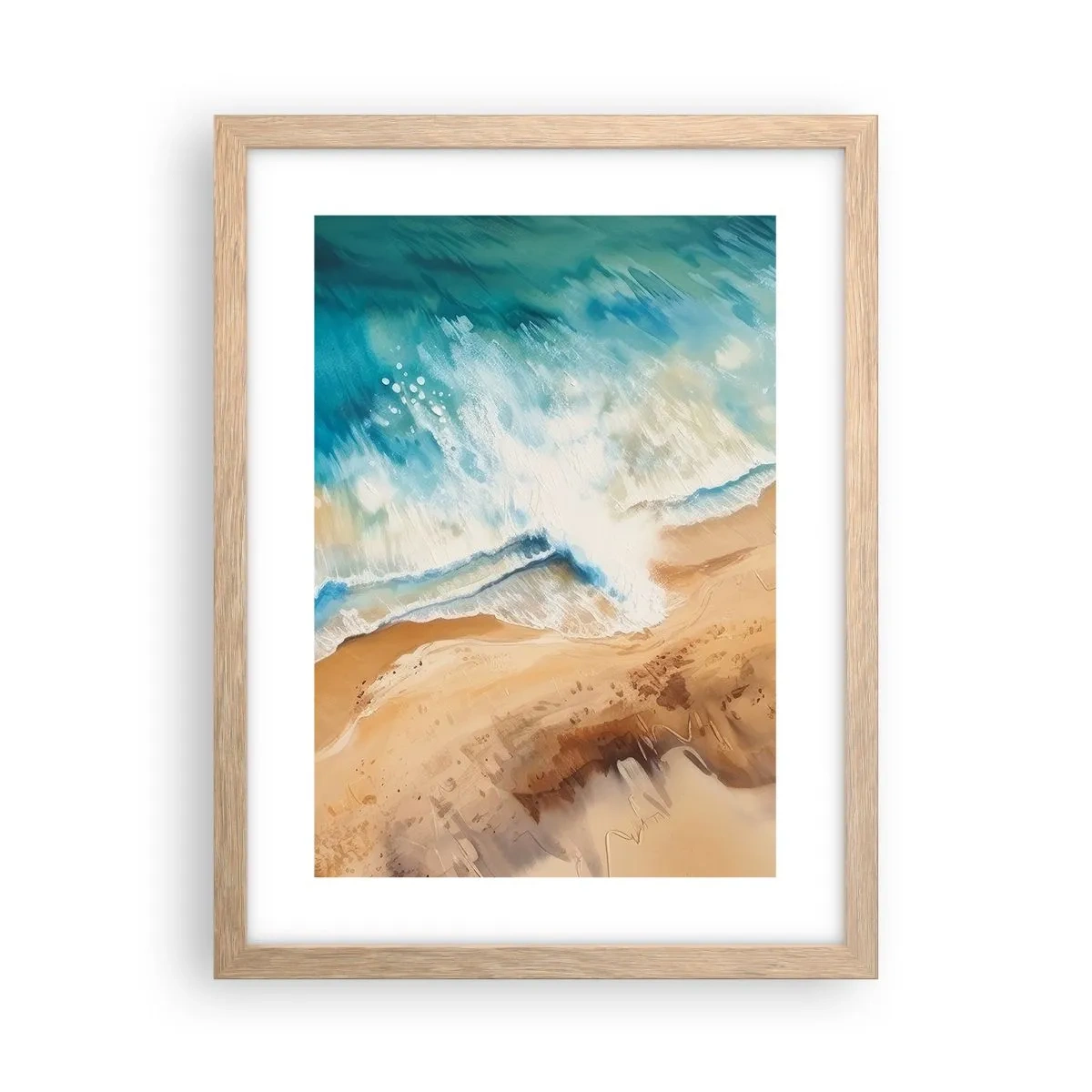 Poster in einem Rahmen aus heller Eiche - Zurückkehrende Welle - 30x40 cm