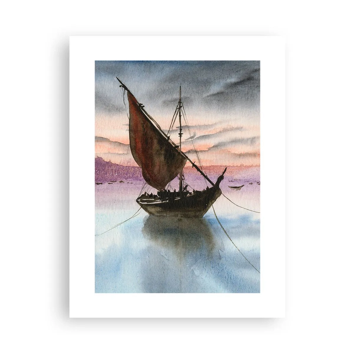 Poster - Abend am Hafen - 30x40 cm