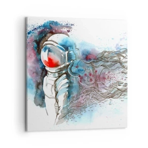 Bild auf Leinwand - Leinwandbild - Allein mit Platz - 50x50 cm